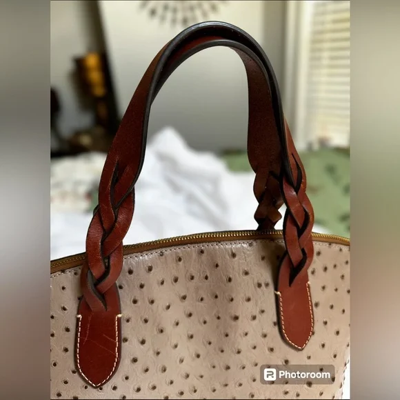 DOONEY & BOURKE| Ostrich Celeste Satchel| Light Taupe - Picture 5 of 13